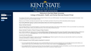 
                            2. EHHS Student Portal - Kent State University