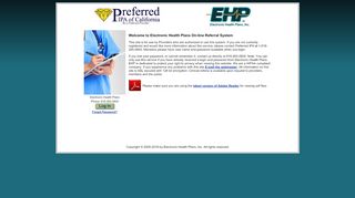 
                            1. EHP Web Authorization System: EHP On-line Referral System