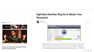 
                            9. Eight Best KeePass Plug-Ins to Master Your Passwords - Lifehacker