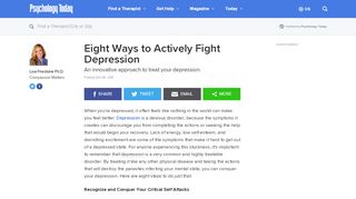 
                            1. Eight Ways to Actively Fight Depression | Psychology Today