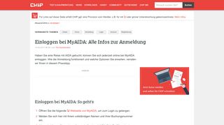 
                            5. Einloggen bei MyAIDA: Alle Infos zur Anmeldung - CHIP