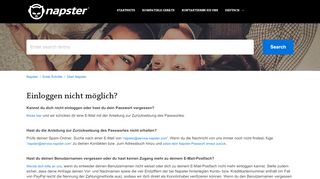 
                            8. Einloggen nicht möglich? – Napster