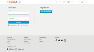 
                            4. Einloggen oder ricardo Konto anlegen