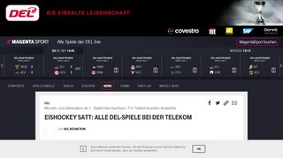 
                            4. Eishockey satt: Alle DEL-Spiele bei der Telekom | DEL