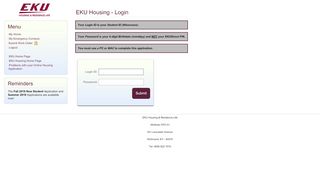 
                            3. EKU Housing - Login