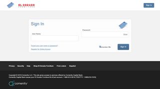 
                            8. El Dorado Furniture BLUCard - Sign In