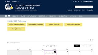 
                            7. El Paso Independent School District / District Calendar - episd