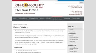 
                            2. Election Workers | Johnson County Election Office