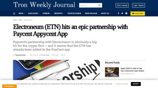 
                            8. Electroneum (ETN) hits an epic partnership with …