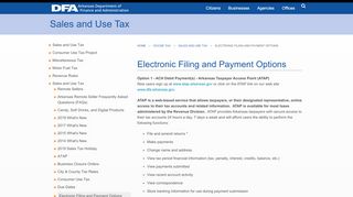 
                            3. Electronic Filing and Payment Options - Arkansas Department of ...