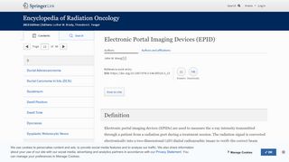 
                            8. Electronic Portal Imaging Devices (EPID) | SpringerLink