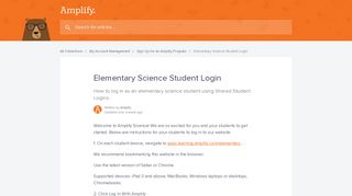 
                            6. Elementary Science Student Login | Amplify Help Center