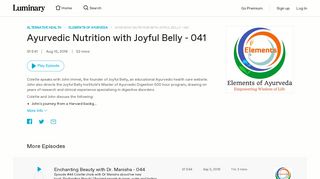 
                            9. Elements of Ayurveda: Ayurvedic Nutrition with Joyful Belly - 041 ...