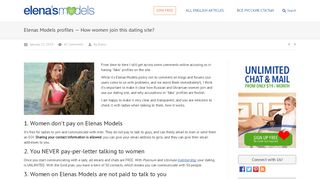 
                            3. Elenas Models profiles — How women join this dating site? | EM