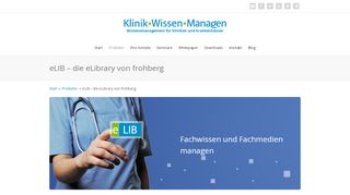 
                            2. eLibrary - eLIB - Klinik-Wissen-Managen.de