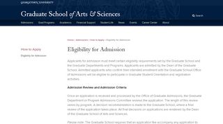 
                            7. Eligibility for Admission | Graduate School of Arts & Sciences ...
