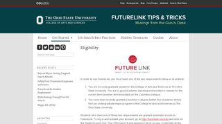 
                            2. Eligibility | FutureLink Tips & Tricks - OSU - The Ohio State University