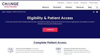 
                            6. Eligibility & Patient Access | Change Healthcare