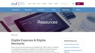 
                            9. Eligible Expenses & Eligible Merchants | Benefit Resource, Inc.