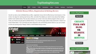 
                            9. Elitebet Bonus Offers, Registration & Betting Review