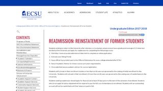 
                            3. Elizabeth City State University - Readmission: Reinstatement of ...