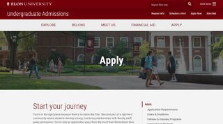 
                            1. Elon University / Undergraduate Admissions / Apply