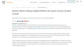 
                            8. Elsevier Selects Inkling's Digital Platform for Expert Consult, Student ...