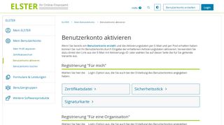 
                            3. ELSTER - Benutzerkonto aktivieren