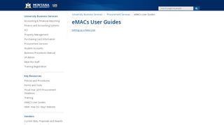 
                            4. eMACs User Guides - University Business Services | Montana State ...