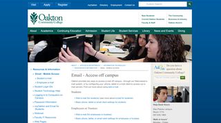 
                            4. Email - Access off campus - Oakton Community College