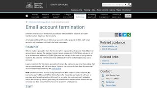 
                            3. Email account termination - Staff Services - ANU