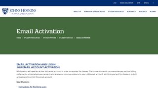 
                            8. Email Activation | JHU School of Education