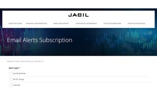
                            8. Email Alerts Subscription | Jabil