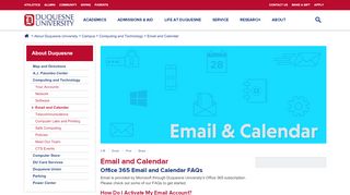 
                            6. Email and Calendar | Duquesne University