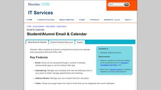 
                            4. Email and Calendar: Student Email & Calendar - Sheridan