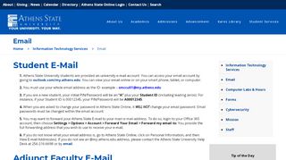 
                            5. Email – Athens State University