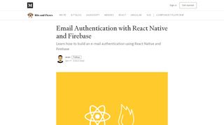 
                            9. Email Authentication with React Native and Firebase - Bits and Pieces