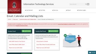 
                            5. Email, Calendar and Mailing Lists - its.uark.edu