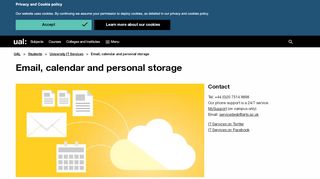 
                            1. Email, calendar and personal storage | UAL