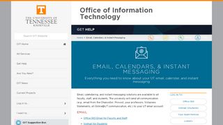 
                            11. Email, Calendars, & Instant Messaging - oit.utk.edu