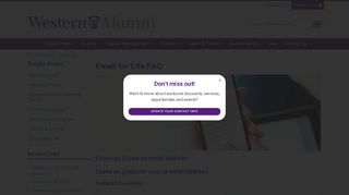 
                            2. Email for Life FAQ - Western Alumni - Western University