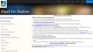 
                            5. Email For Students | Services By Category ... - UMass Lowell