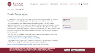 
                            2. Email - Google apps | Sapienza Università di Roma