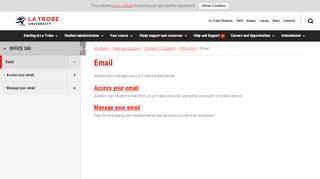 
                            1. Email, Help and Support, La Trobe University
