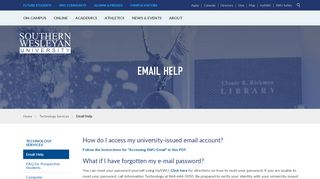 
                            4. Email Help | Southern Wesleyan University