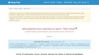 
                            7. Email lahey@gmail.com spam report - CleanTalk