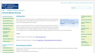
                            7. Email & Mobile Devices - Liverpool John Moores University