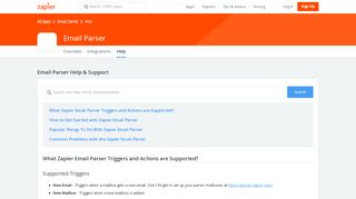 
                            1. Email Parser - Integration Help & Support | Zapier
