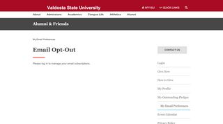 
                            6. Email Preferences - Valdosta State University