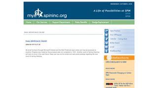 
                            9. email server back online! - SPIN Portal